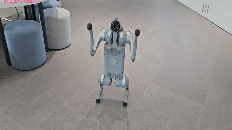 사족보행 로봇 스팟의 점프 및 장애물 극복 라이브 시연존