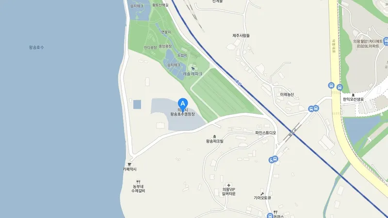 의왕 왕송호수캠핑장 전체 구역 및 편의시설 배치도
