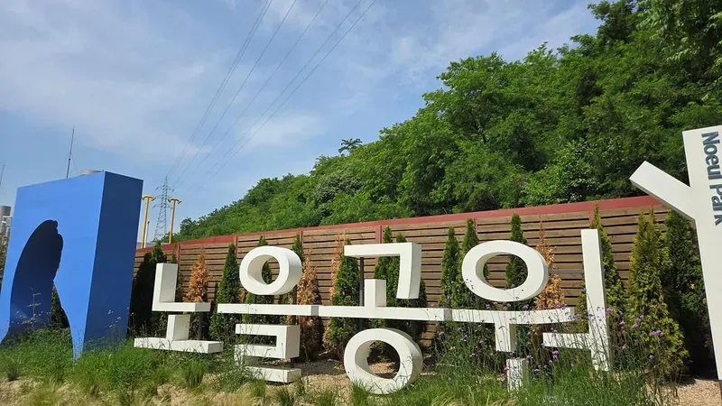 바람을 맞으며 산책하기 좋은 노을공원 생태 잔디마당과 무장애 보행 산책로
