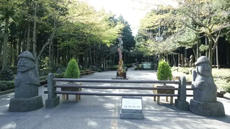 넓은 전용 주차장 및 삼나무 숲길로 이어지는 완만한 보행 진입로