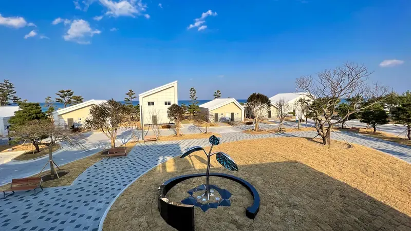 망상오토캠핑리조트 진입로 및 사이트별 전용 주차구역
