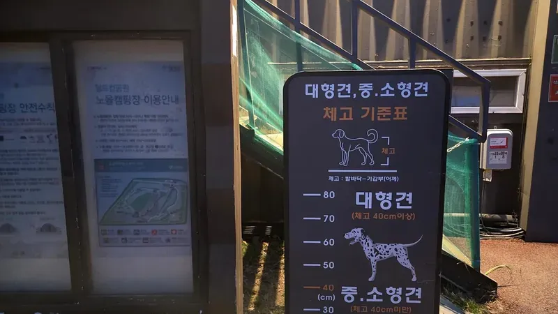 사랑하는 반려견과 함께 자연 속 캠핑을 안전하게 즐길 수 있는 전용 E구역 잔디 사이트